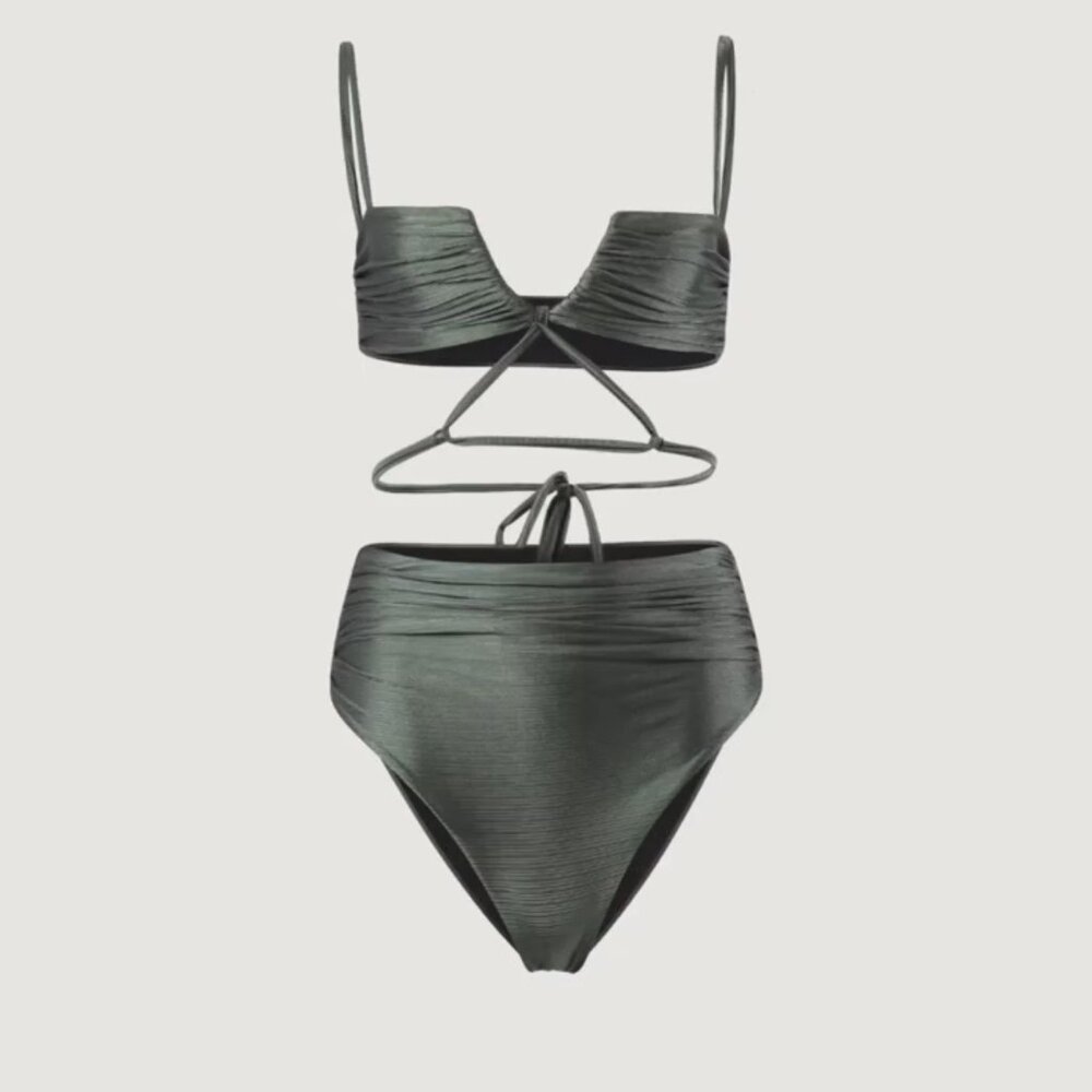 Divino Seas Eleanor Dark Green Top and Bottom XS NWT